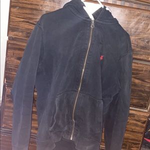 Black and red polo zip up